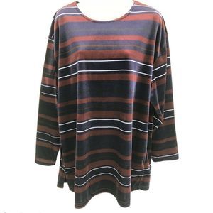 FAST PACE Womens 5/8 Sleeve VELOUR TUNIC BLOUSE